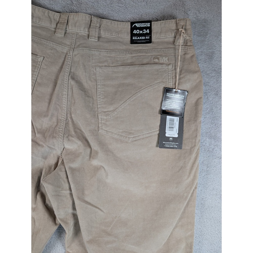 Mountain Khakis Mens Crest Cord Pant Relaxed Fit Freestone Tan 40x34 NWT - Picture 6 of 7